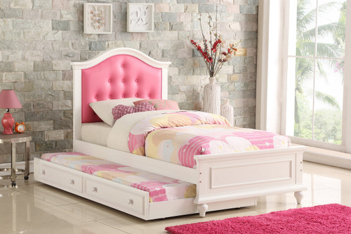 TWIN BED W/TRUNDLE PINK-F9377