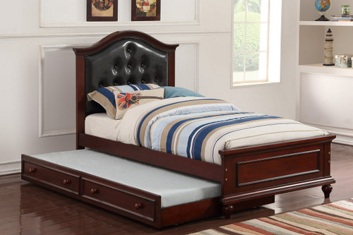 TWIN BED W/TRUNDLE BLK-F9379