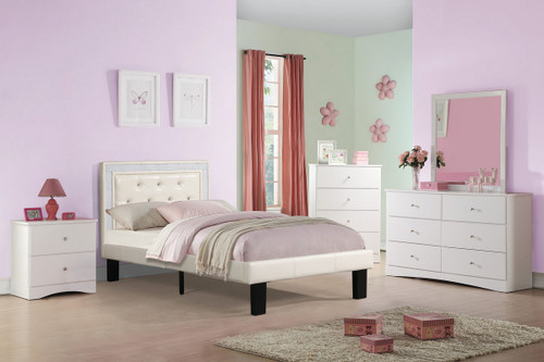 TWIN BED PU LIGHT BONE-F9374