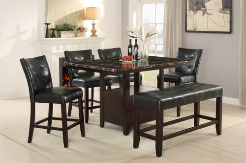 5PCS MARBLE TOP TABLE DINING SET-F2461-F1754