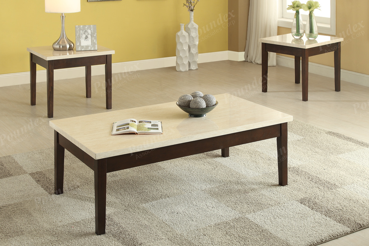 kassa mall home furniture f3126 3pc sleek cream faux marble top