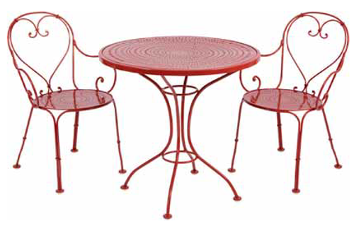 Woodard Parisienne 3 Pc Wrought Iron Bistro | Ice Cream Set Woodard Parisienne 3 Pc Wrought Iron Bistro | Ice Cream Set