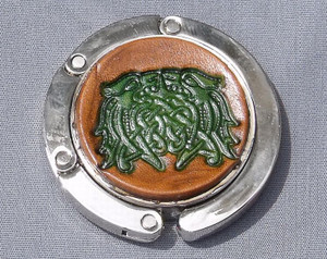 Collapsible Purse Hook - Celtic Knot 9 Green