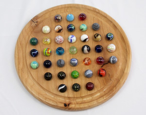 Large Round Marble Solitaire - Alder