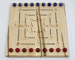 Nine Man Morris Game - Ambrosia/Wormy Maple