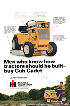 International Harvester Cub Cadet Poster 12"x18" International Harvester Cub Cadet Poster 12"x18"