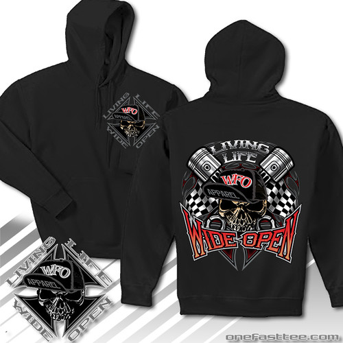 WFO - LIVIN LIFE WIDE OPEN - Black hoodie