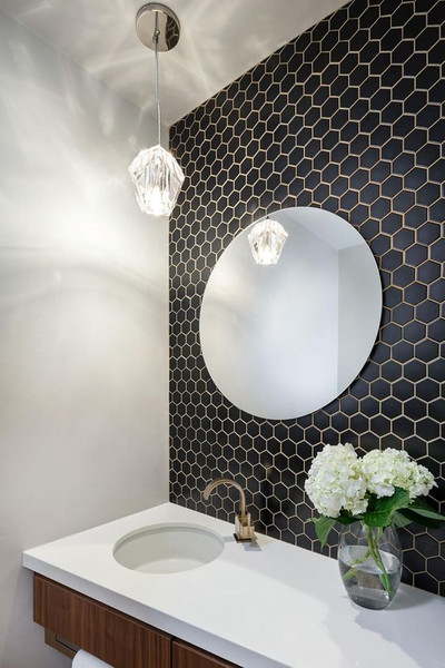 Black Hexagonal Mosaic Tiles 51mm - Buy Online Now - DIRECT IMPORTER
