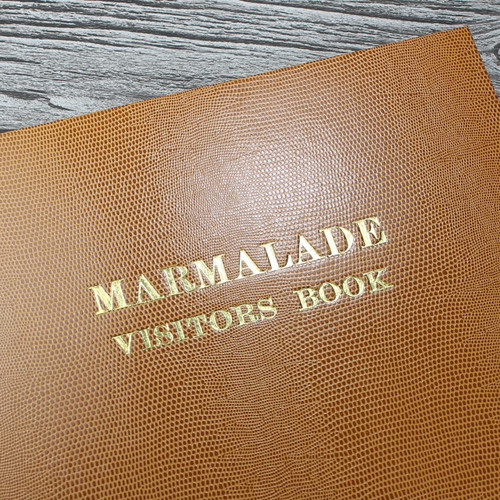 Visitor Guest Book - Tan Lizard Effect Finish