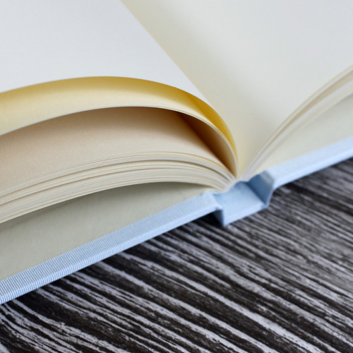 Pale Blue Satin Wedding Guest Book