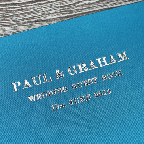Teal Satin Wedding Guest Book