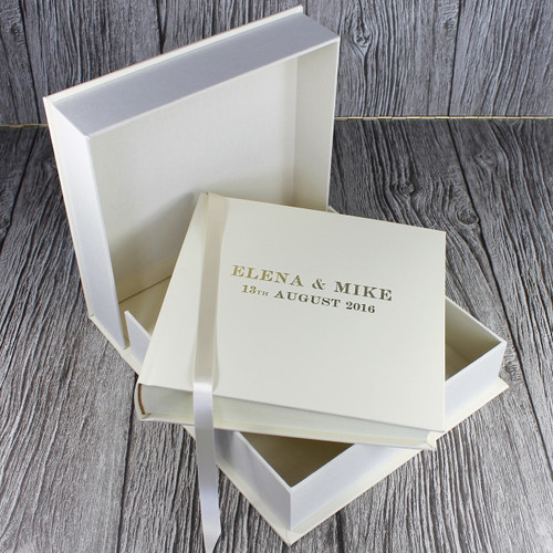 Ivory Leather Clamshell Box (Box Only)
