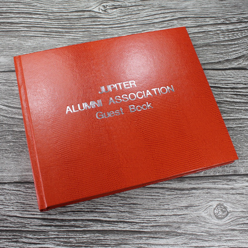 Visitor Guest Book - Orange Lizard Effect Finish