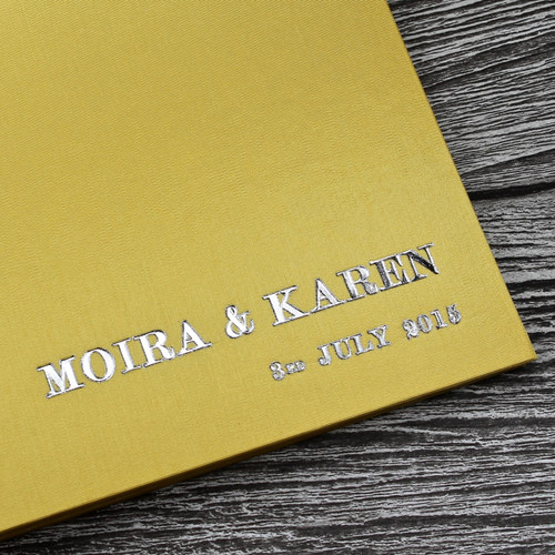 Yellow Satin Wedding Guest Book