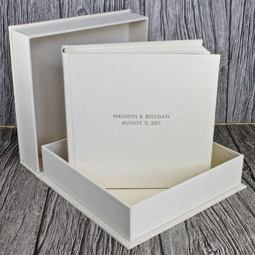 Ivory Linen Clamshell Box (Box Only)
