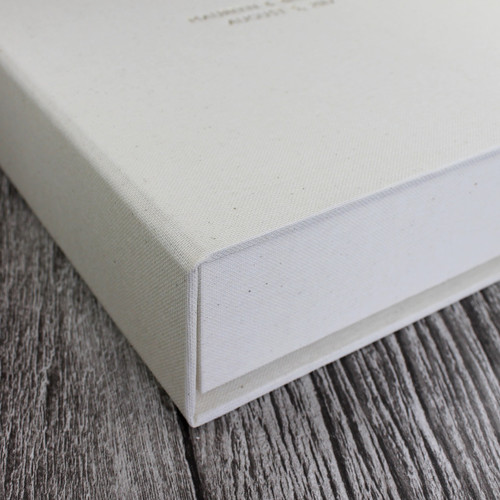 Ivory Linen Clamshell Box (Box Only)