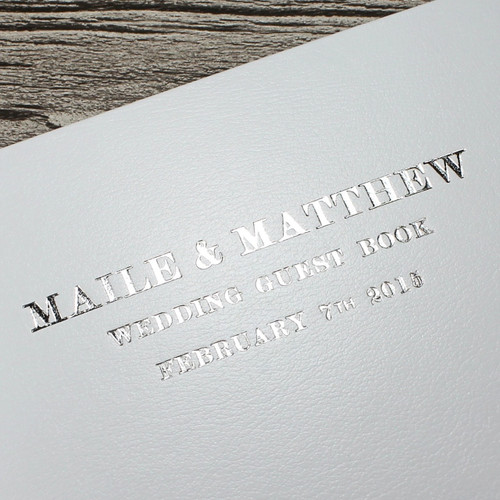 White Leather Photo Booth Guest Book