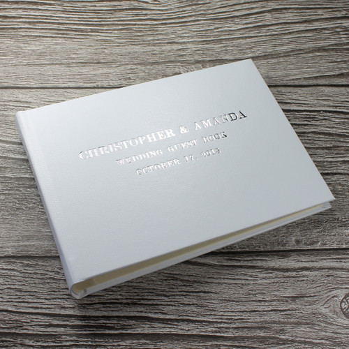White Leather Photo Booth Guest Book
