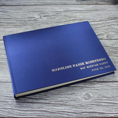 Midnight Blue Satin Photo Booth Guest Book