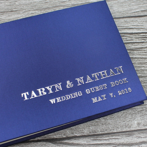Midnight Blue Satin Photo Booth Guest Book