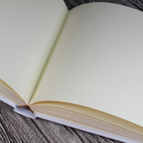 White Leather Baby Boy Photo Album - Blue & White