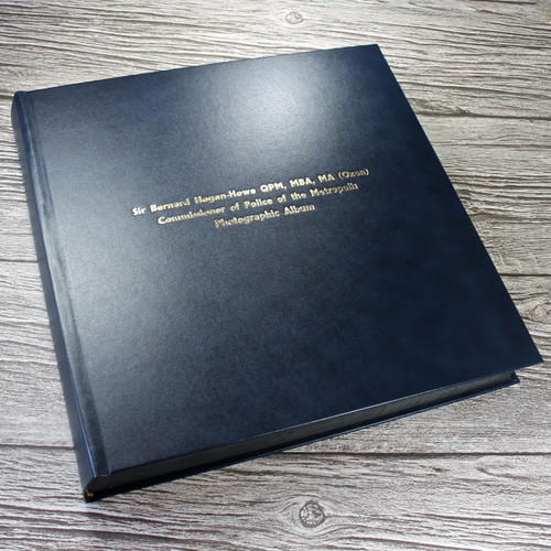 Traditional Navy Blue Leather Photo Album
