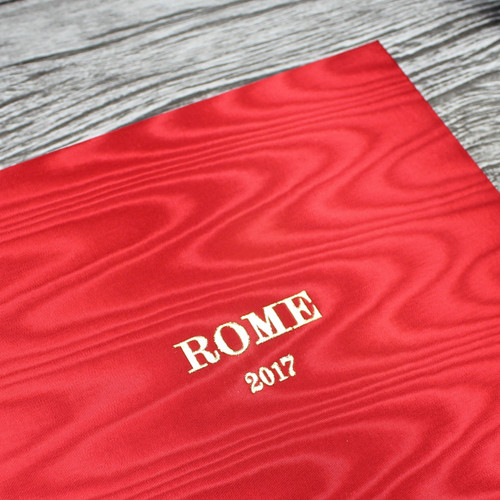 Red Moiré Satin Taffeta Photo Album