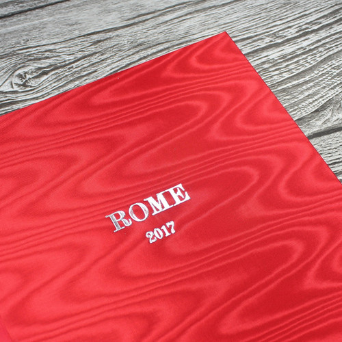 Red Moiré Satin Taffeta Photo Album