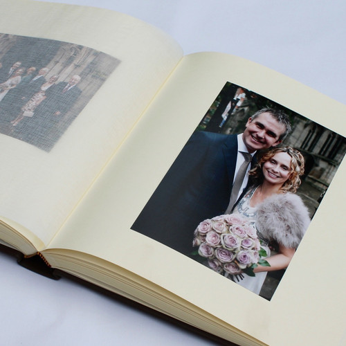 White Moiré Satin Taffeta Photo Album