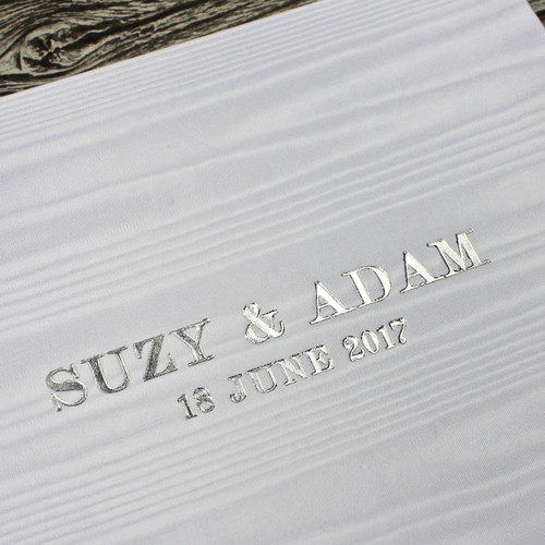 White Moiré Satin Taffeta Photo Album