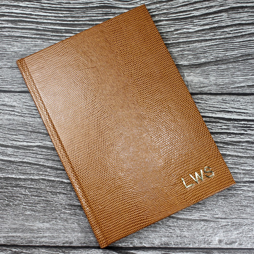 Personalised Address Book - Tan Lizard Effect Finish