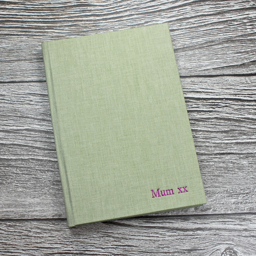 Mother's Day Journal / Notebook - Sage Green Linen - A5 Portrait