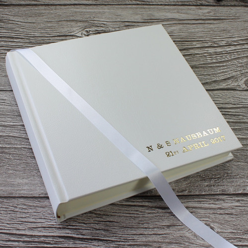 Classic White Leather Wedding Photo Album