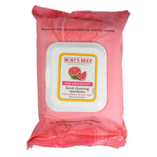 Burt's Bees Pink Grapefruit Facial Cleansing Towelettes For Normal To Oily Skin Burt's Bees Pink Grapefruit Facial Cleansing Towelettes For Normal To Oily Skin