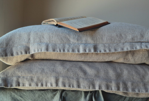 Natural Rustic Rough Stonewashed linen pillow cases set of 2