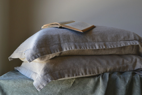 Natural Rustic Rough Stonewashed linen pillow cases set of 2