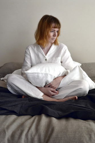 Luxurious natural stonewashed linen sleepwear. Pajama Set