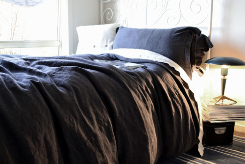 Peppercorn Rustic Heavy weight Linen Quilt/Duvet cover, All sizes