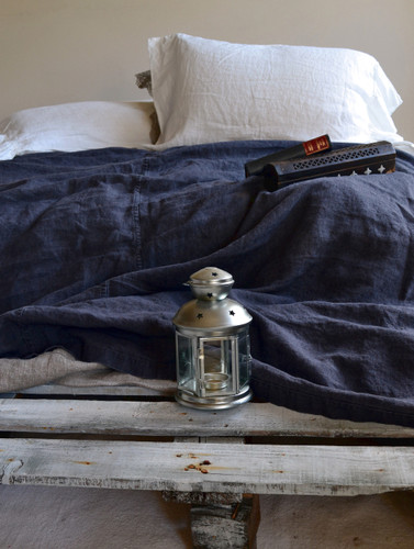 Peppercorn Dark Grey Rustic Heavy Linen Bed cover/Coverlet