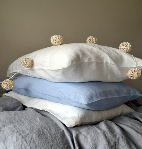 White linen pillow case