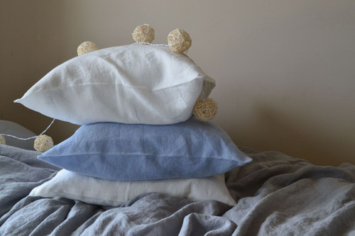 White linen pillow case