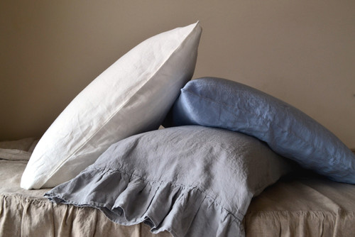 White linen pillow case