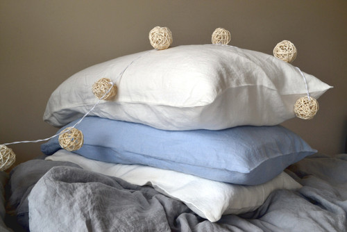 White linen pillow case