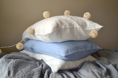 White linen pillow case