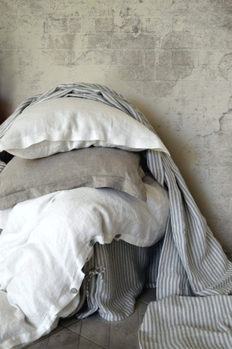 Pure Elegance natural stonewashed linen pillow case with hemstitch