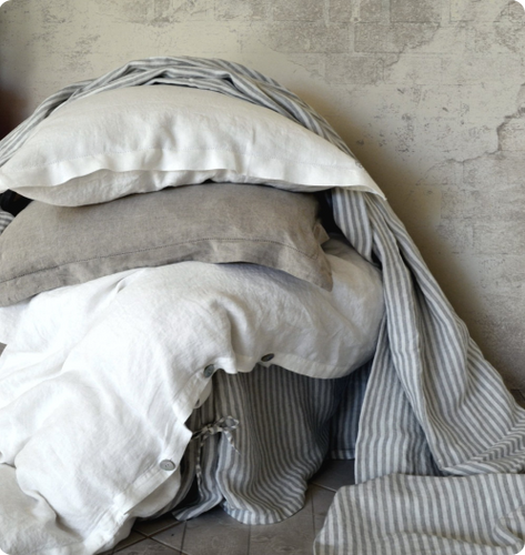 Pure Elegance natural stonewashed linen pillow case with hemstitch