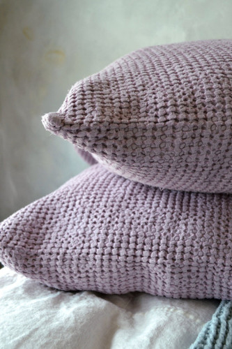 Lilac Waffle Linen Pillow Case. Super heavy weight linen