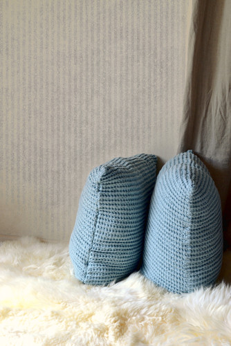 Duck Egg Blue Waffle Linen Pillow Case. Super heavy weight linen