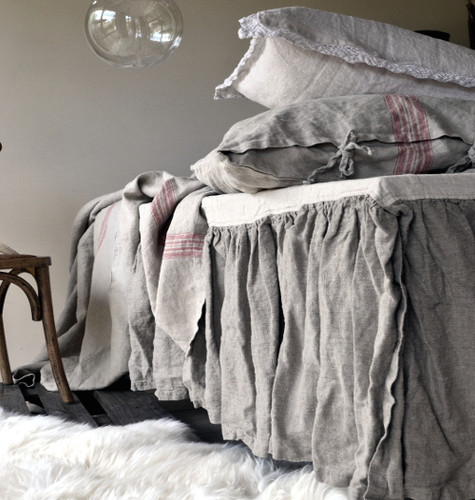 Heavy weight Linen Ruffled Valance⎮Bedskirt⎮Dust Ruffle