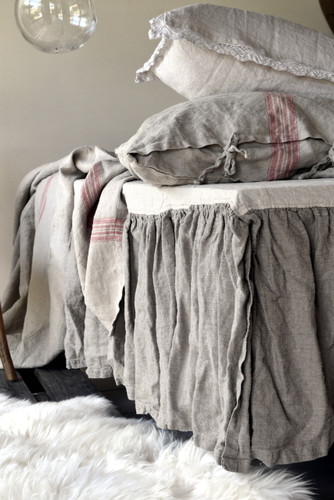 Heavy weight Linen Ruffled Valance⎮Bedskirt⎮Dust Ruffle